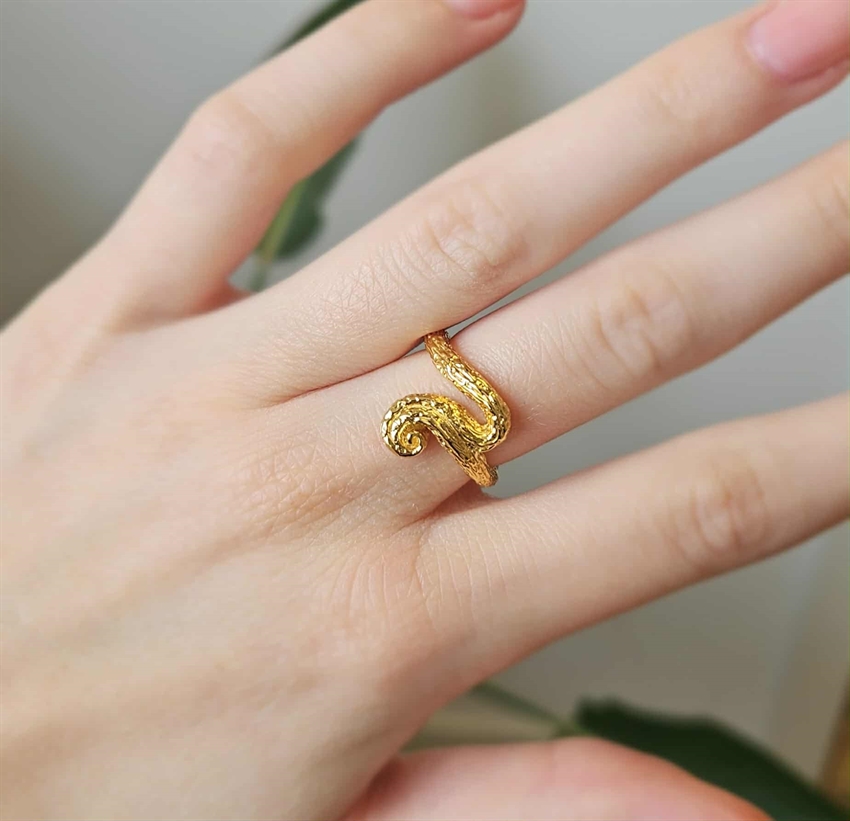 Studio Z - Wave ring i forgyldt sølv 7240845